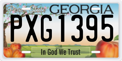 GA license plate PXG1395