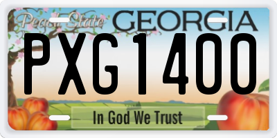GA license plate PXG1400