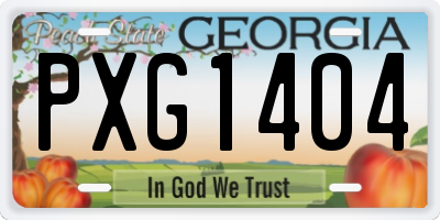 GA license plate PXG1404