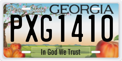 GA license plate PXG1410