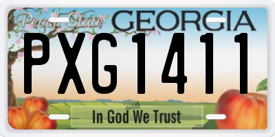 GA license plate PXG1411
