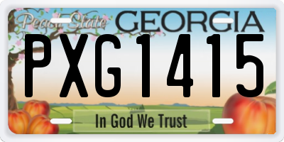 GA license plate PXG1415