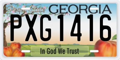 GA license plate PXG1416
