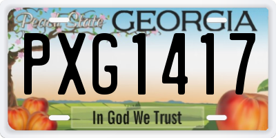 GA license plate PXG1417