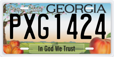 GA license plate PXG1424