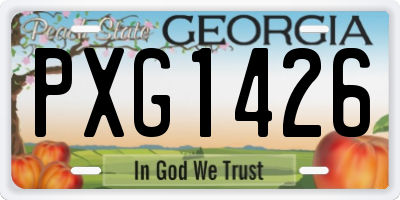 GA license plate PXG1426