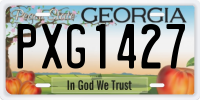 GA license plate PXG1427