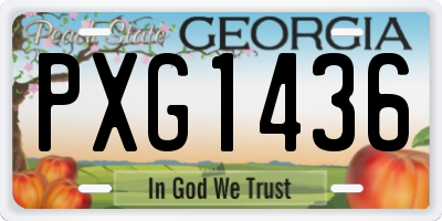 GA license plate PXG1436