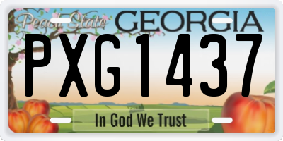 GA license plate PXG1437
