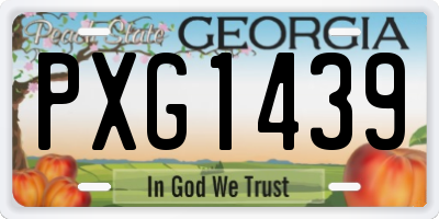 GA license plate PXG1439