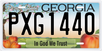 GA license plate PXG1440