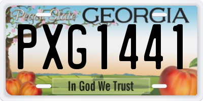 GA license plate PXG1441