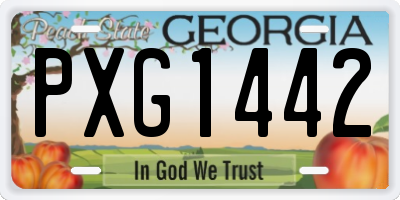 GA license plate PXG1442