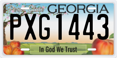 GA license plate PXG1443