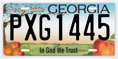 GA license plate PXG1445