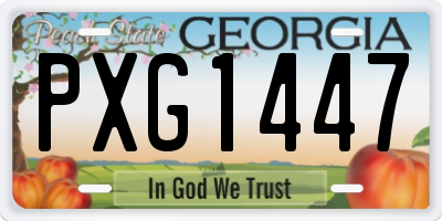 GA license plate PXG1447