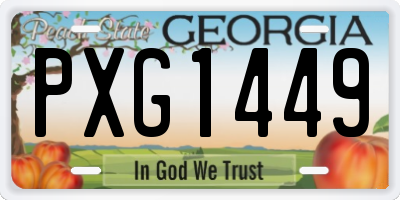 GA license plate PXG1449