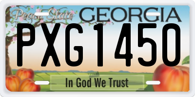 GA license plate PXG1450