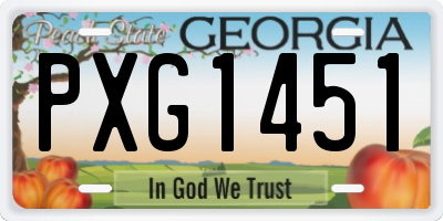 GA license plate PXG1451