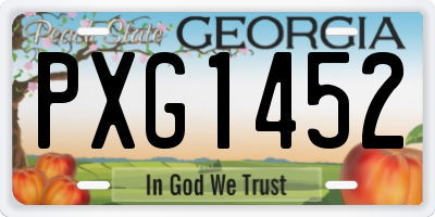 GA license plate PXG1452
