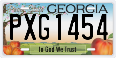 GA license plate PXG1454