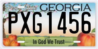 GA license plate PXG1456