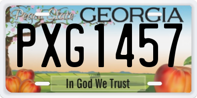GA license plate PXG1457
