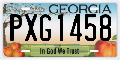 GA license plate PXG1458