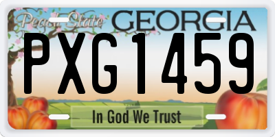 GA license plate PXG1459