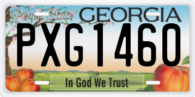GA license plate PXG1460
