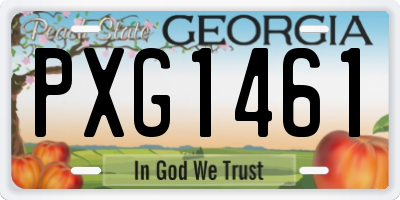 GA license plate PXG1461