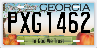 GA license plate PXG1462