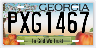 GA license plate PXG1467