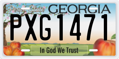 GA license plate PXG1471