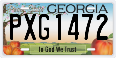 GA license plate PXG1472