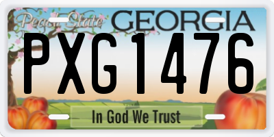 GA license plate PXG1476