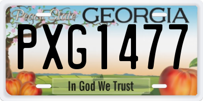 GA license plate PXG1477