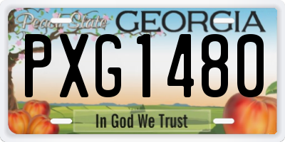 GA license plate PXG1480