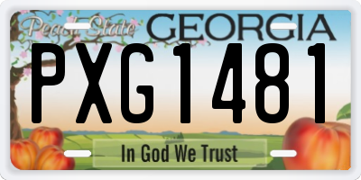 GA license plate PXG1481