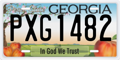 GA license plate PXG1482
