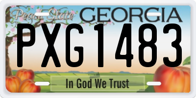 GA license plate PXG1483
