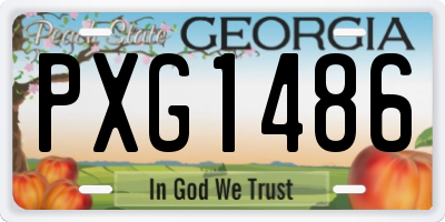 GA license plate PXG1486