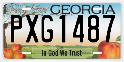 GA license plate PXG1487