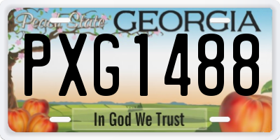 GA license plate PXG1488