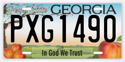 GA license plate PXG1490