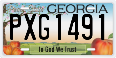GA license plate PXG1491