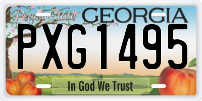 GA license plate PXG1495
