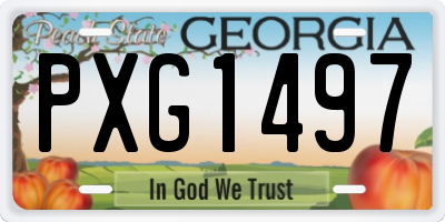 GA license plate PXG1497