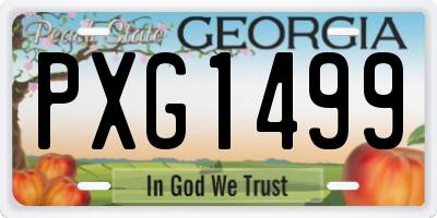 GA license plate PXG1499