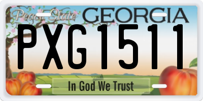 GA license plate PXG1511